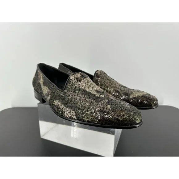 Etro | Shoes | Etro Camouflage Sequin Loafers In Green And  display picture 1